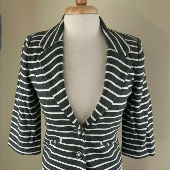 X-small Express 3/4 sleeve blazer Blue and white striped - Picture 1 of 3